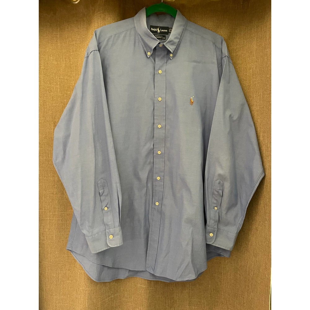 Ralph Lauren Blue Chambray Yarmouth Sz 17 X 34 Left Pocket With logo.